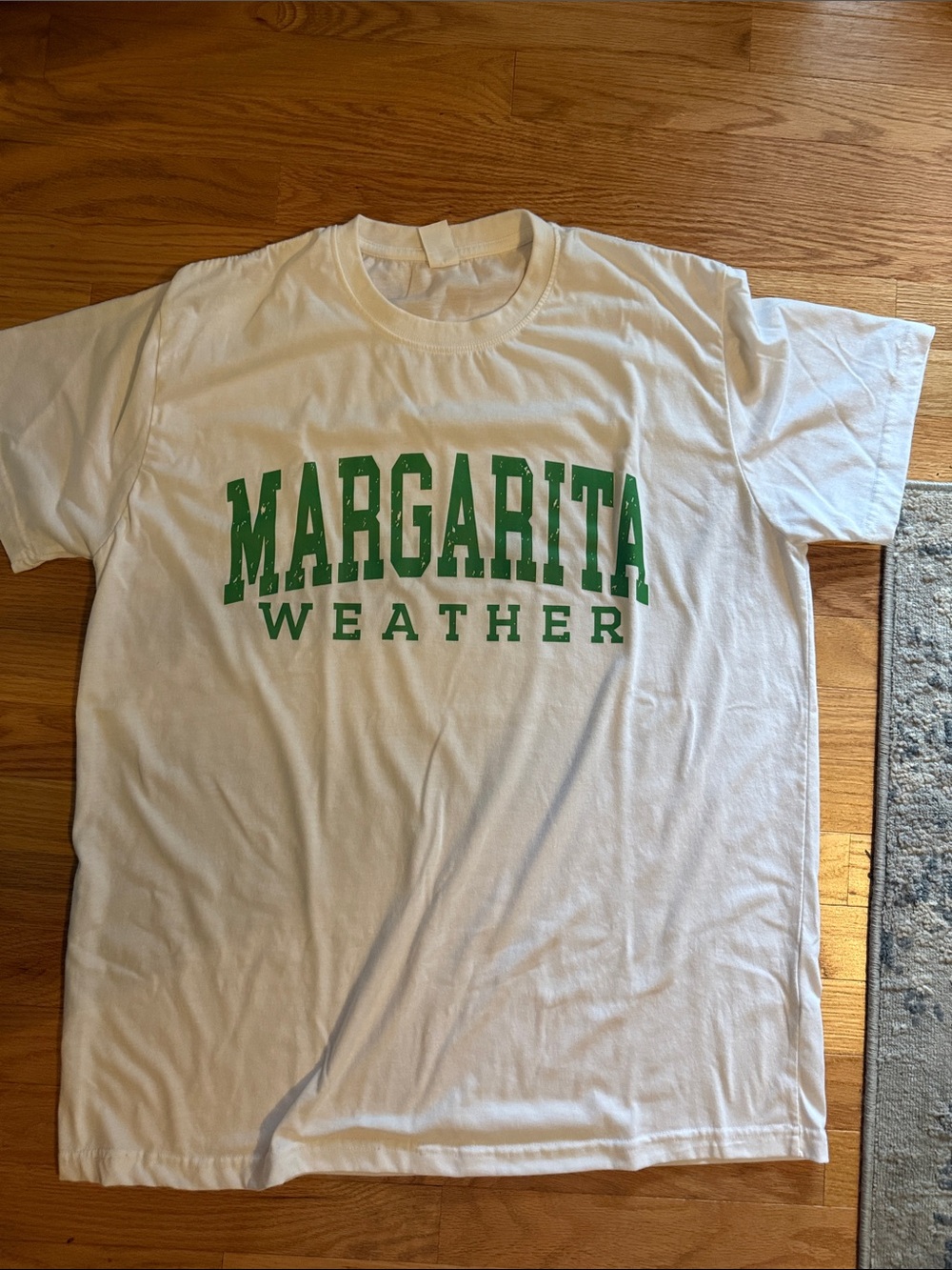 Margarita Weather Graphic Tee - White with Green Print